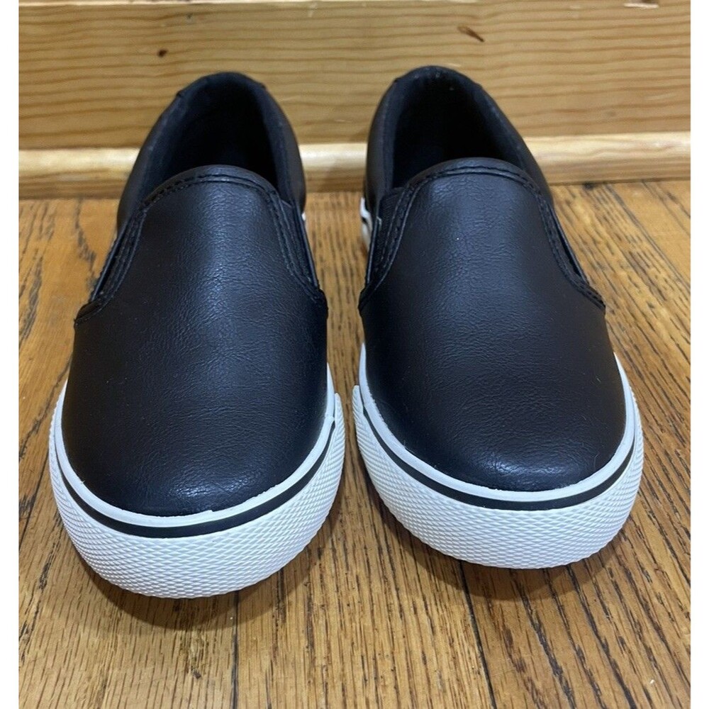 Cat & Jack Girls Black Enzo Sneakers Shoes Size 13 Vans Style Casual